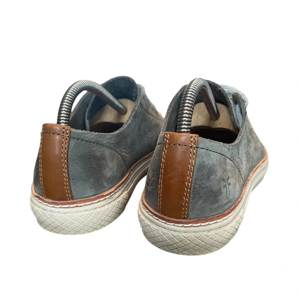 Frye Gates Walker Low Leather Sneaker Mens 7.5 Stone Gray Lace Up Lifestyle - Picture 8 of 10